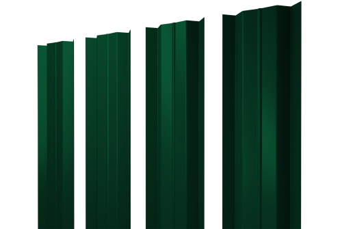 Штакетник М-образный В с прямым резом 0,45 Drap TX RAL 6005 зеленый мох