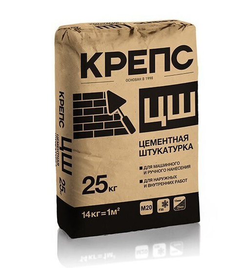 Штукатурка цементная КРЕПС ЦШ для внутренних и наружных работ 25 кг, шт