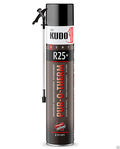 Напыляемая пенополиуретановая бесшовная теплоизоляция KUDO PUR‑O‑THERM R25+ 950 гр, 1000 мл