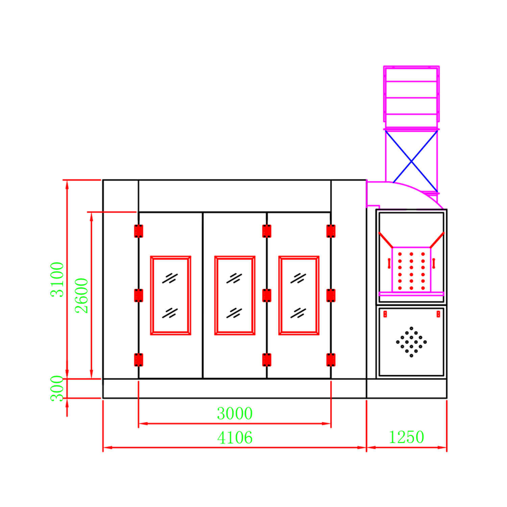 WDK-210ER Окрасочно-сушильная камера на электрических ТЭНах