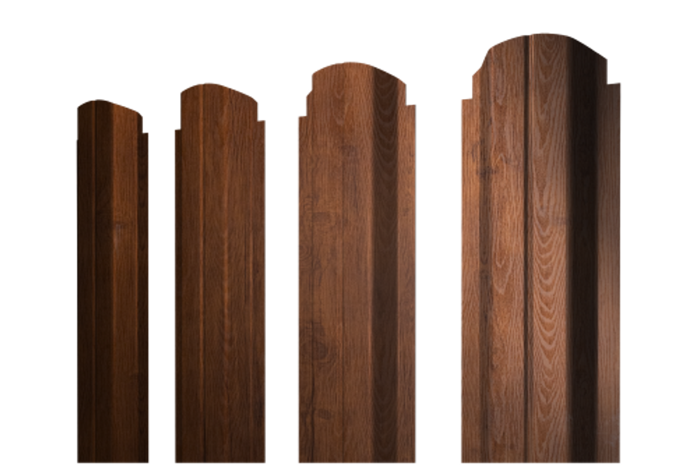 Штакетник П-образный А фигурный 0,4 Print Premium Golden Wood Fresh TwinColor
