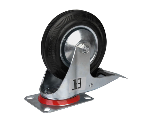 Большегрузное колесо обрезиненное euro-lift поворотное, с тормозом, г/п 200кг (200*50,0 мм)