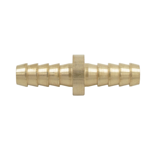 OPT-70808HH Штуцер соединительный латунный елочка-елочка 8 × 8 мм, 2 обжимных оцинкованных стальных