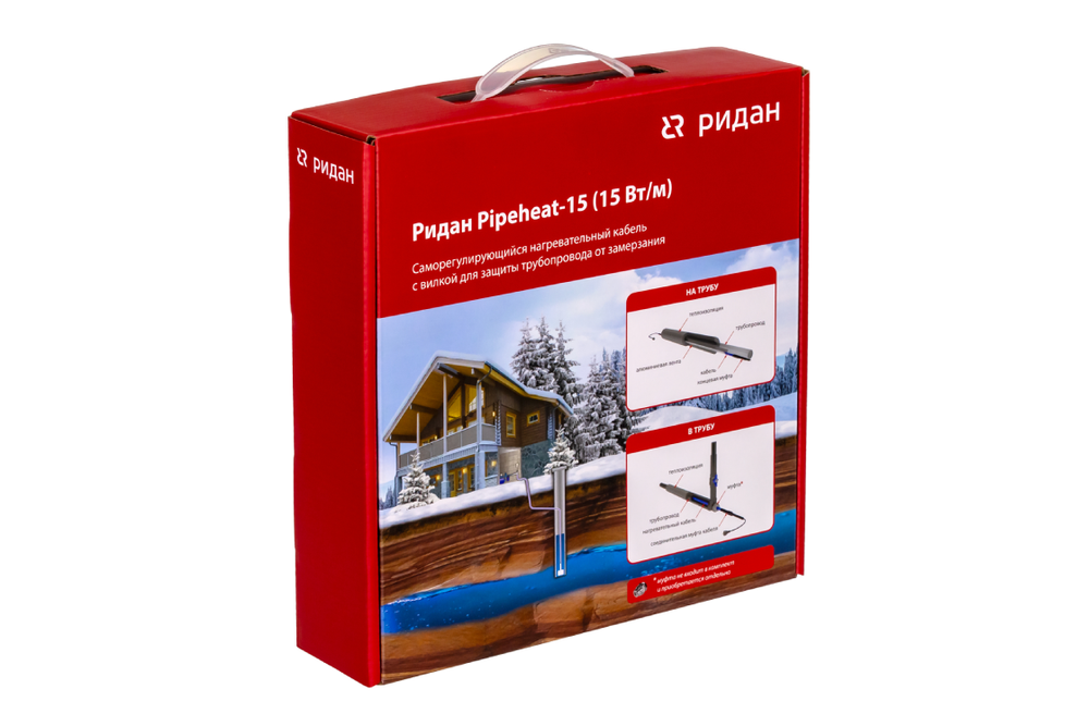 21RT0810R — Ридан Pipeheat-15 саморегулирующийся нагревательный кабель 25 м, 375 Вт, с вилкой