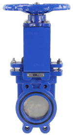 Задвижка шиберная DN.ru GVKR1331N-2W-Fb-S Ду100 Ру10 двусторонняя, межфланцевая, шпиндель - выдвижной, корпус - чугун GGG40, шибер - нержавеющая сталь 304, уплотнение - NBR, управление - штурвал, WENZ