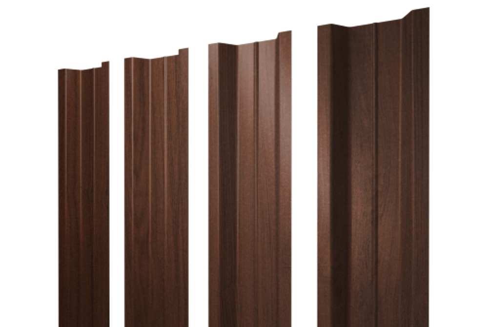 Штакетник П-образный В с прямым резом 0,45 Print Elite Choco Wood TwinColor