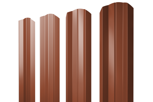 Штакетник М-образный А фигурный 0,5 Satin Matt RAL 8004 терракота