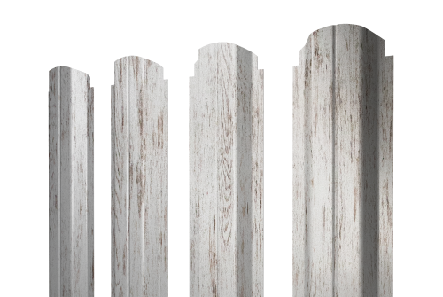 Штакетник П-образный А фигурный 0,45 Print Elite Snow Wood TwinColor