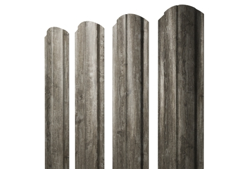 Штакетник Полукруглый Slim фигурный 0,45 Print Elite Nordic Wood TwinColor