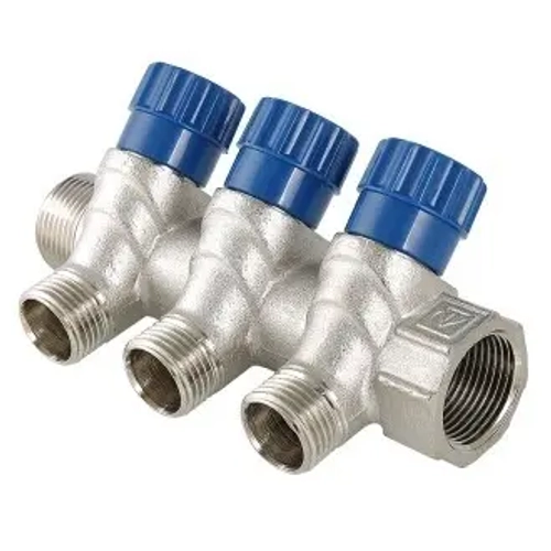 Коллектор регулирующий проходной 2 отвода 1"в/н x ¾"ек Valtec VTc.560.NE.060502