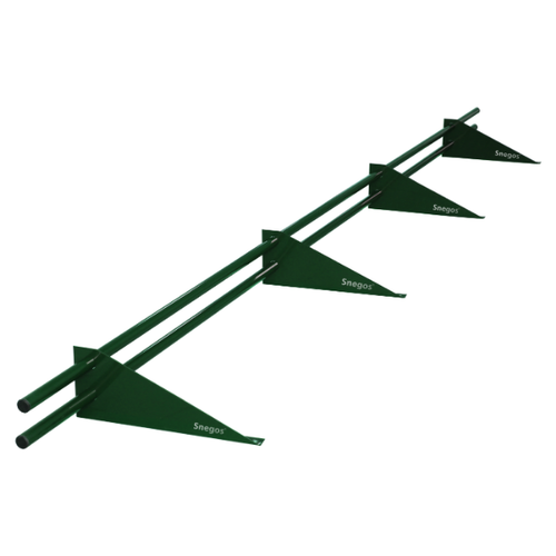 Снегозадержатель трубчатый Snegos Эконом 4 опоры 2 трубы Ral 6005 зеленый мох 1,2 мм 3 м, шт