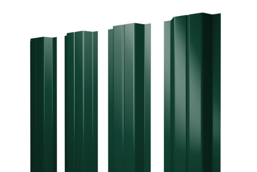 Штакетник П-образный A с прямым резом 0,4 PE-Double RAL 6005 зеленый мох