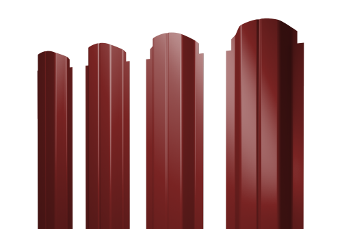 Штакетник П-образный А фигурный 0,5 Satin RAL 3011 коричнево-красный