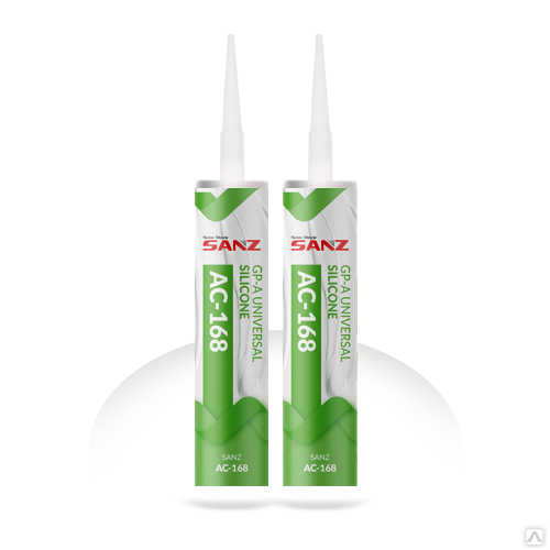 Универсальный силиконовый однокомпонентный герметик SANZ АС-168 280 мл белый