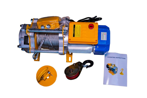 Лебедка электрическая 300/600кг 40/20м с канатом 220В алюминиевый корпус TOR KCD (TSA)