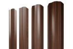 Штакетник М-образный А фигурный 0,45 Print Elite Choco Wood TwinColor