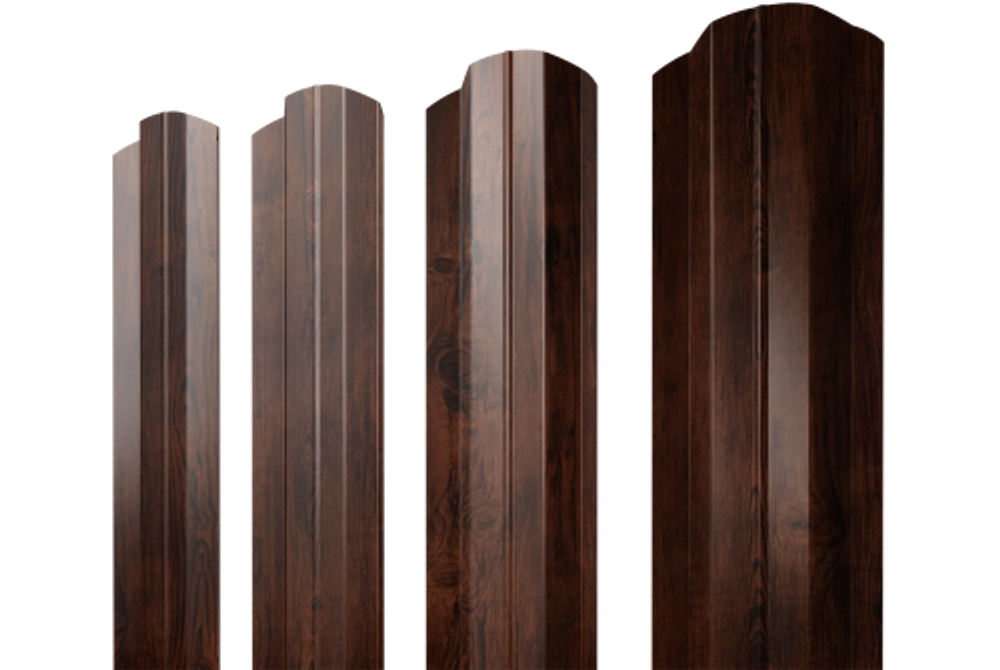 Штакетник М-образный B фигурный 0,45 Print Elite Cherry Wood TwinColor