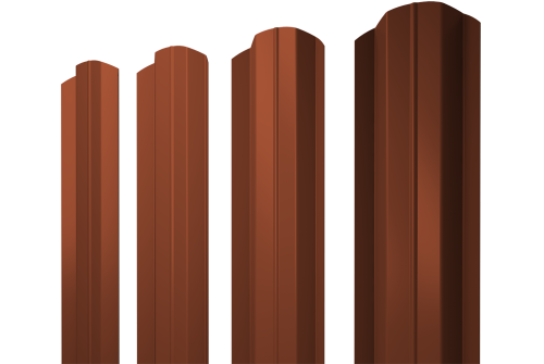 Штакетник М-образный В фигурный 0,5 Satin Matt TX RAL 8004 терракота