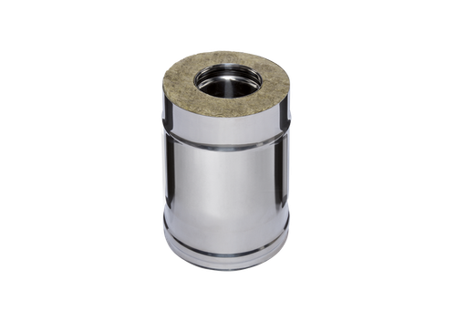 Дымоход Феррум утепленный нержавеющий (430/0,8мм)/зеркальный нержавеющий ф130/200 L=0,25 м по воде