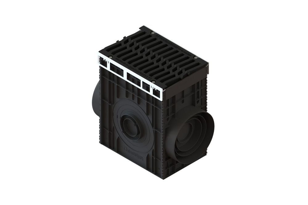Пескоуловитель для подключения труб PolyMax Drive DN300 H616 с чугунной решеткой &quot;шина&quot; E600 (к-т)