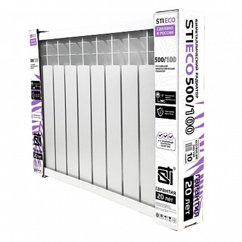 Биметаллический радиатор STI ECO RUS BM 500/100 10 сек.