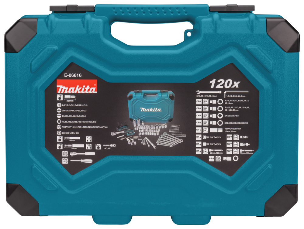 Набор ручного инструмента 120 шт Makita E-06616