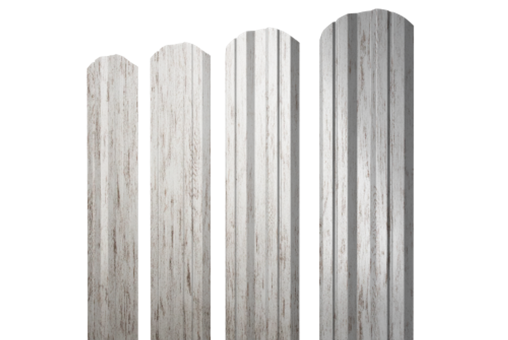 Штакетник Twin фигурный 0,45 Print Elite Snow Wood TwinColor
