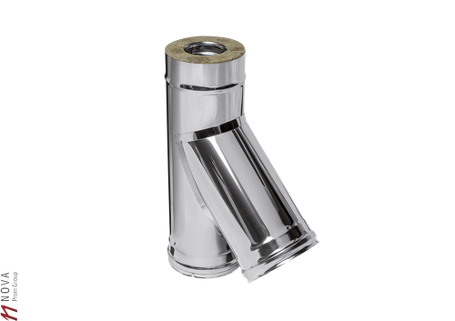 Тройник Феррум утепленный угол 135° нержавеющий (430/0,5мм)/зеркальный, ф130/200, по воде