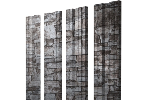 Штакетник Twin с прямым резом 0,45 Print Elite Fine Stone Twin с прямым резомColor