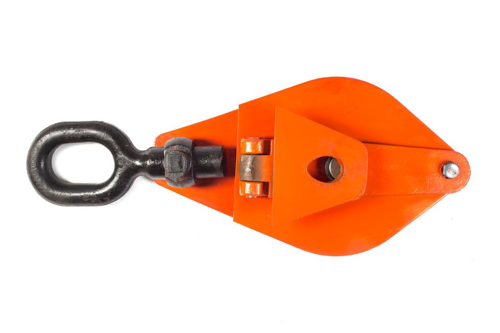 Блок монтажный однорольный с ушком TOR 10 т с откидной щекой