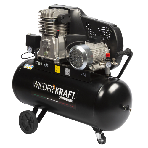 WDK-91054  Масляный поршневой компрессор с ременным приводом: 541 л/мин, 100л., 10 бар;380В/3,0 кВт.