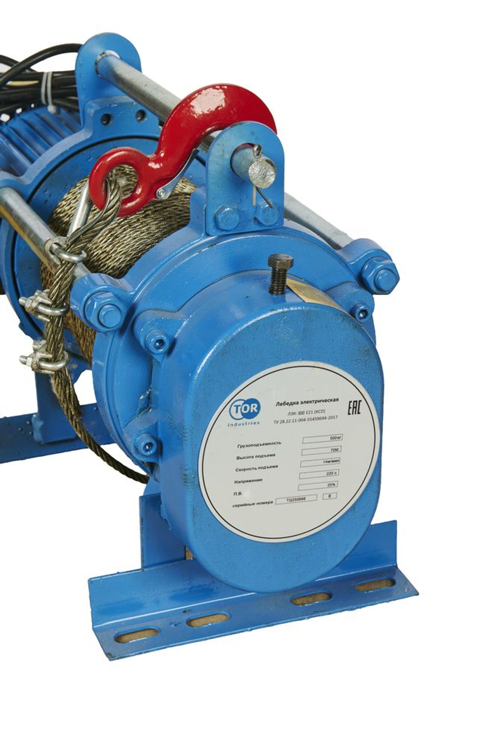 Лебедка электрическая 500 кг 70 м с канатом 220 В TOR KCD*