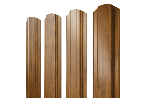 Штакетник Прямоугольный фигурный 0,45 Print Elite Golden Wood TwinColor