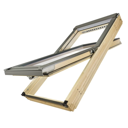 Деревянное мансардное окно FTP-V U3 с однокамерным стеклопакетом