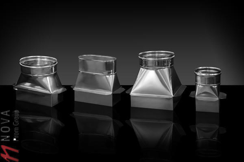 Переход Craft нержавеющий (304/0,5 мм) c кирпичной кладки 125х125мм на ф150