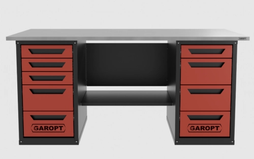 Верстак двухтумбовый 4 ящиков /5 ящиков 1800*700 красный GAROPT, GT1800Y4Y5.red