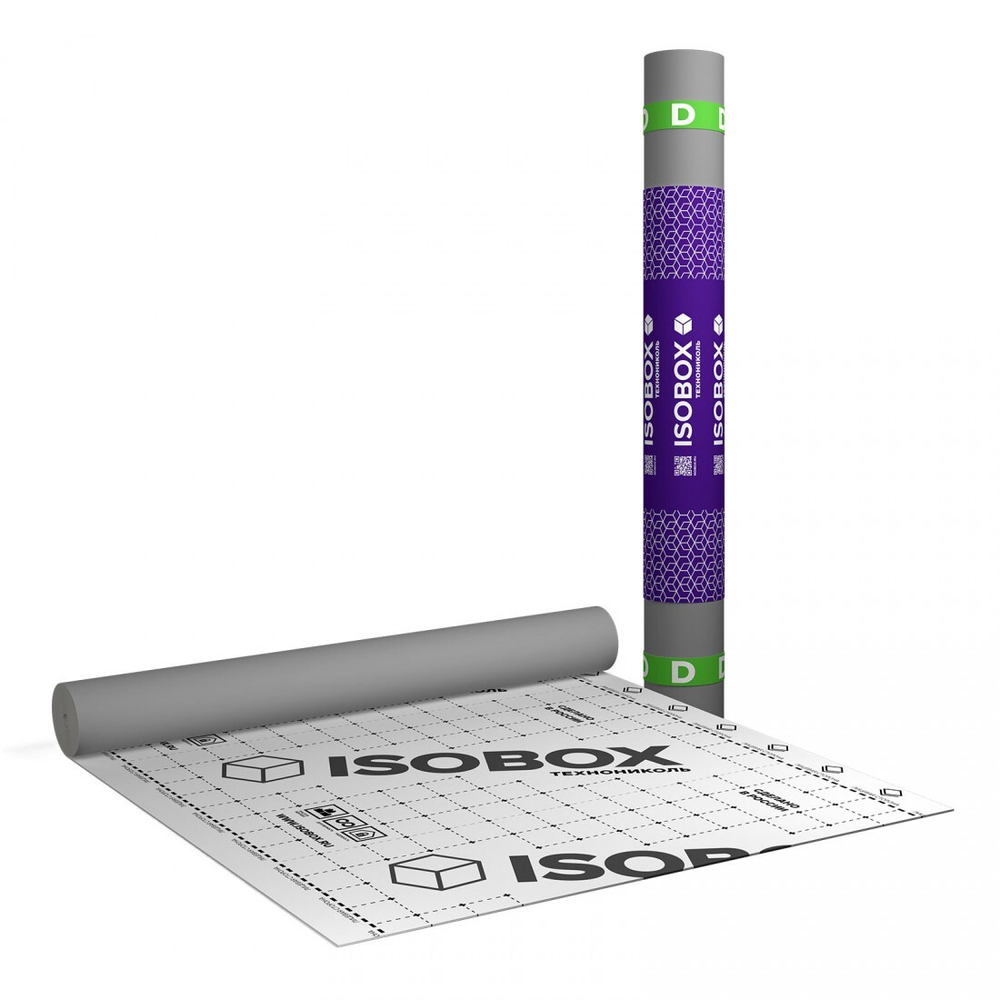 Пароизоляционная пленка Isobox D+ универсальная с клеевой полосой 70 м2 (70 гр/м2), рул