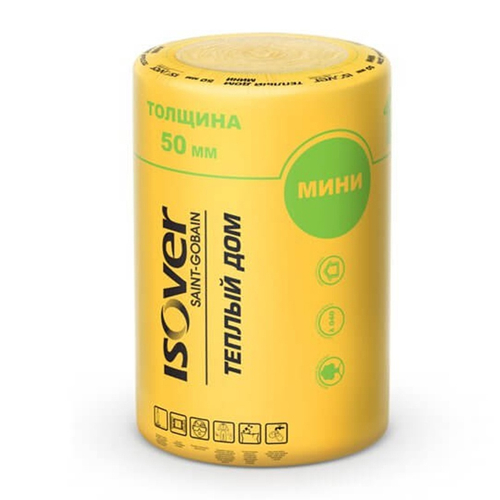 Утеплитель Isover Теплый Дом Мини 8200х610х50 мм, 2 шт