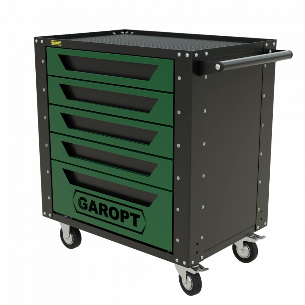 Gt5.green Тележка инструментальная Garopt 5 ящиков ЗЕЛЕНАЯ, Серия "Low-cost"