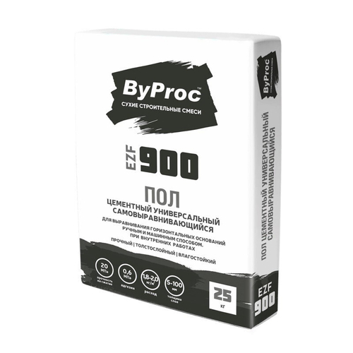 Наливной пол ByProc EZF-900 самонивелирующийся на цементной основе 25 кг, шт
