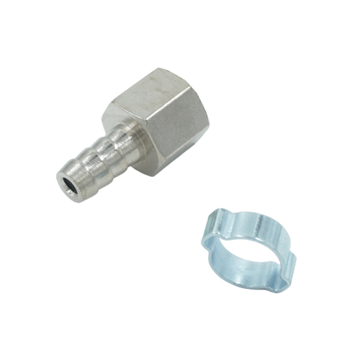 OPT-73010HF Штуцер пневматический ёлочка с обжимным кольцом, внутренняя резьба 3/8", 10 мм