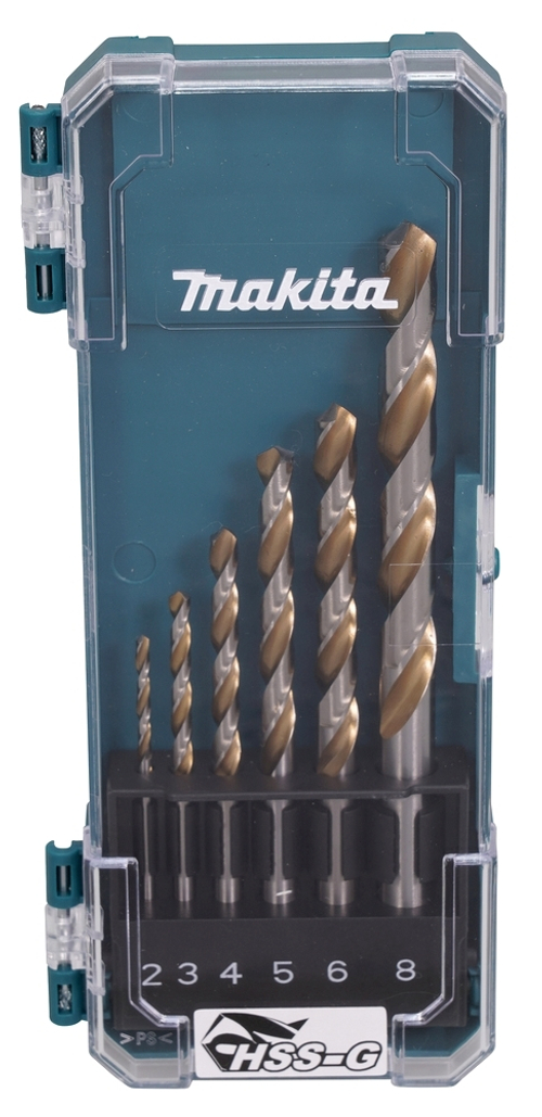 Набор сверл по металлу HSS-G, 2-8 мм, 6 шт Makita D-77241