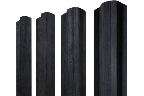 Штакетник М-образный B фигурный 0,45 Print Premium Grey Wood TwinColor