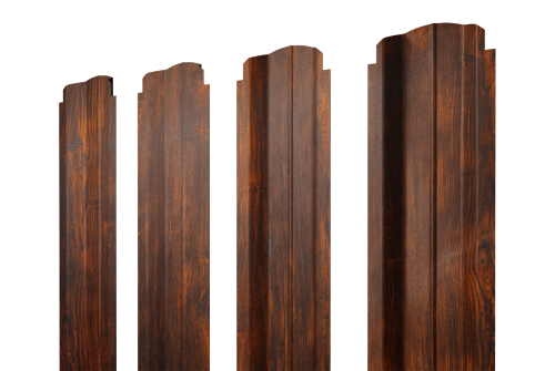Штакетник П-образный B фигурный 0,45 Print Elite Chestnut Wood TwinColor