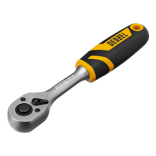 Ключ-трещотка 1/4", 90 зубьев, с быстрым сбросом, CrV Denzel