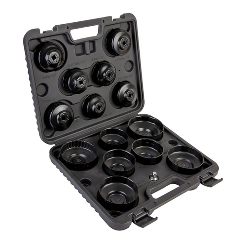 WDK-81245  Комплект чашек для съема масляных фильтров в пластиковом кейсе.В комплект входят 14 насад