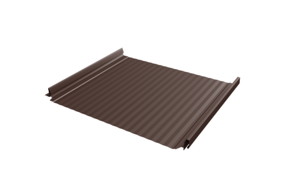 Кликфальц Pro Gofr Grand Line 0,5 Satin Matt TX с пленкой на замках RAL 8017 шоколад