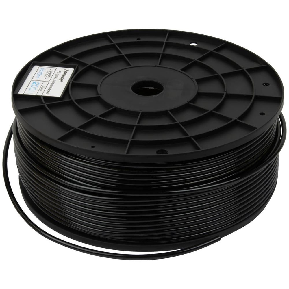 Трубка черная PU 4х6 мм, длина 200 м Harrison HUS0406-BK