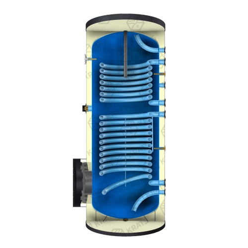 Накопительный водонагреватель (бойлер) косвенного нагрева KRATS 800 л, серии 2BG, 2 змеевика