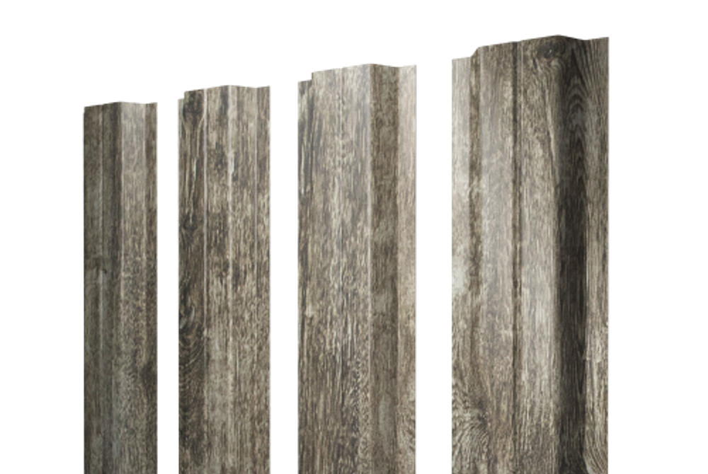 Штакетник П-образный A с прямым резом 0,45 Print Elite Nordic Wood TwinColor